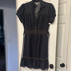 Elegant Black Button-Up Dress